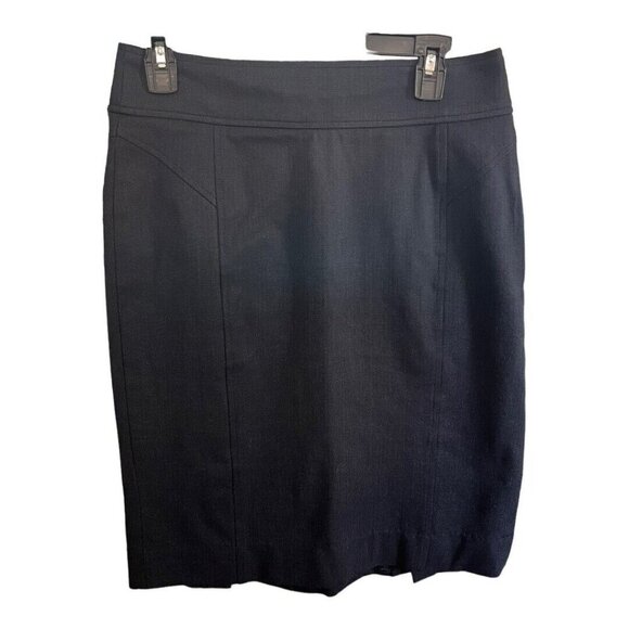 Banana Republic Double Slit Pencil Skirt~Size 6~Charcoal Gray Midi Career Work - Picture 3 of 8